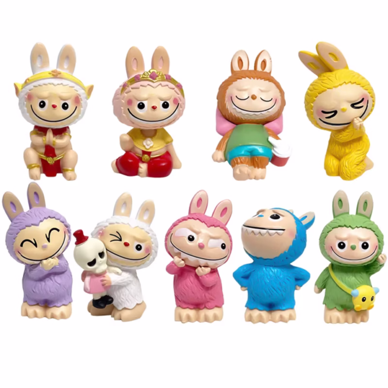 Mini Caja Ciega De 9 Uds. Labubu PVC Fashion Dolls Kawaii Mystery Box Akawaii Desktop Display Models and Wholesale Desk Decorative Items - Image 3