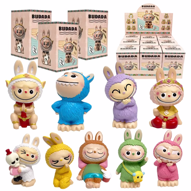 Mini Caja Ciega De 9 Uds. Labubu PVC Fashion Dolls Kawaii Mystery Box Akawaii Desktop Display Models and Wholesale Desk Decorative Items - Image 4