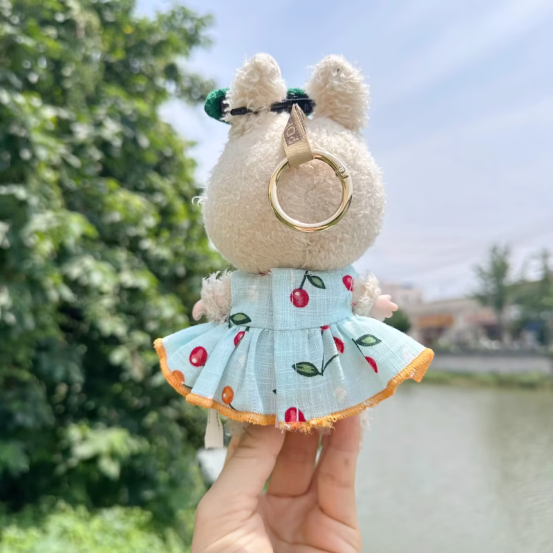Ropa sola, complementos para muñecas de peluche, ropa para muñecas de 17 cm, preciosos regalitos para niñas, conjunto de falda de cereza. - Image 4