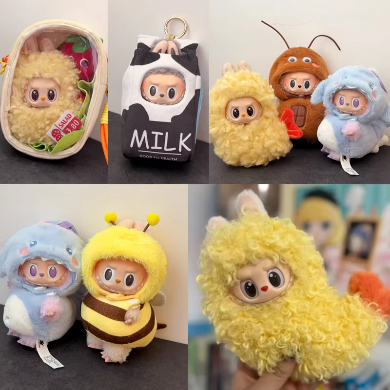 Para Labubu Wacky Mart: ropa de muñeca elegante, vestido de cucaracha, disfraz de camarón frito, conjuntos de dibujos animados