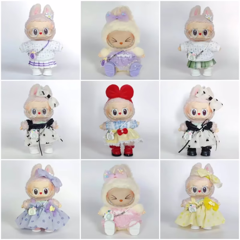 Conjunto de llavero Labubu: falda de 1ª y 2ª generación, colgador Pullbu, ropa de muñeca de alta calidad - Image 4