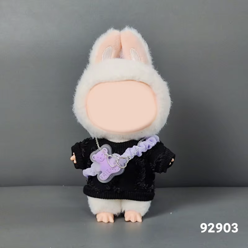Perfecto para Llavero Labubu Blind Box de 15-17 cm, Figura de Vinilo, Suéter, Zapatos, Sombrero, Bolso, Conjunto de Ropa de Lujo, con Accesorios, Ropa.