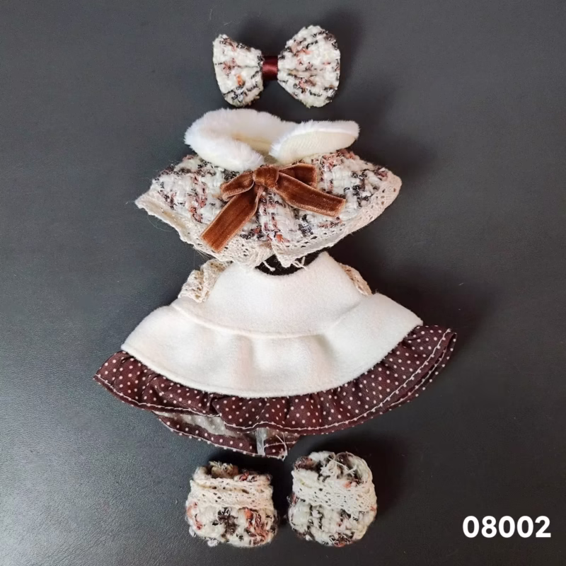 Conjunto de ropa para muñeca Labubu V1 V2 de 17 cm, falda con plantilla de estrella verde, clip de lazo para el cuerpo, traje de muñeca, regalo para 6 años y más, DIY, y joyas de muñeca - Image 3