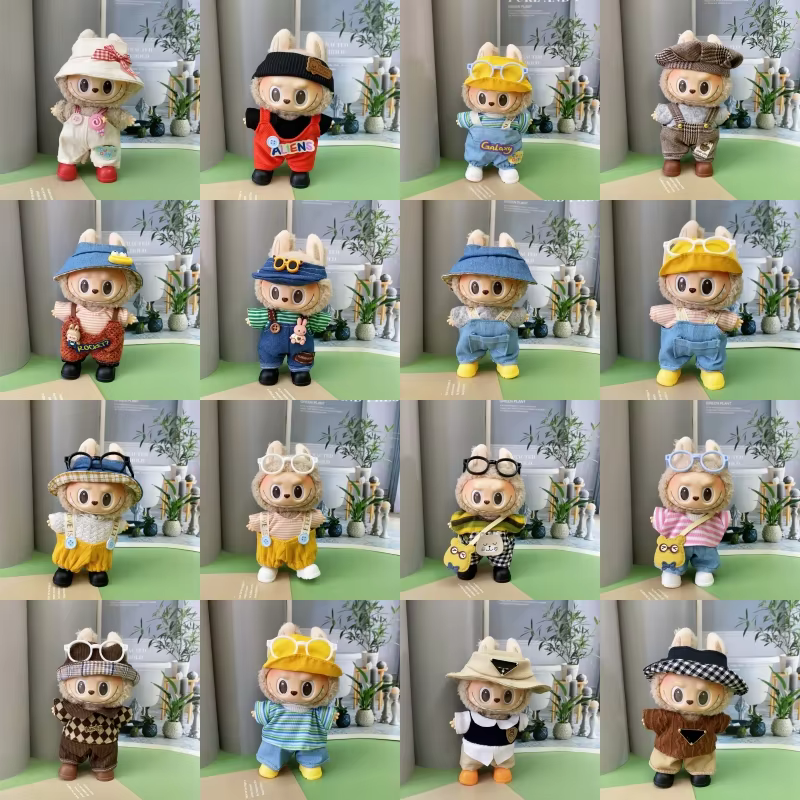 Añade accesorios de ropa para muñecas de peluche Labubu V1 V2 que son de 17 cm en adelante, ropa nueva