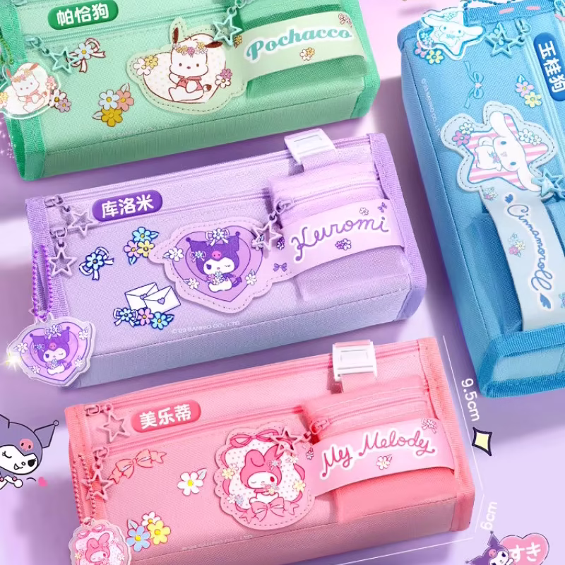 Kuromi, My Melody y Cinnamoroll estuche de lápices de dibujos animados kawaii, estuche de lápices con personajes de anime y otros materiales educativos para estudiantes con habilidades sobresalientes.