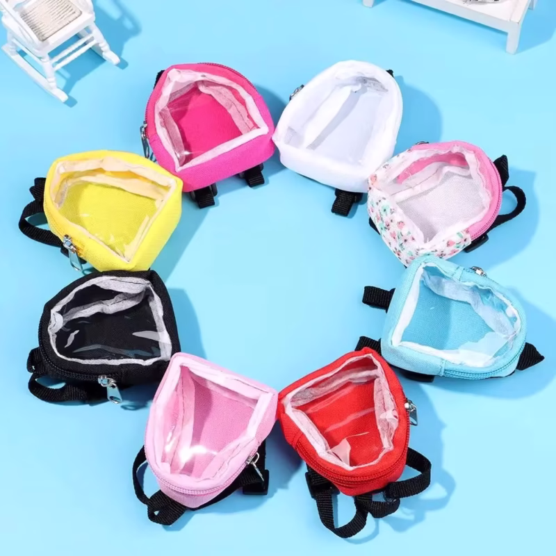 Haks – Mini mochila de PVC transparente para muñeca 1/6, 15-20 cm. Desechables, juguetes para niños, regalos, accesorios de vestuario Labubu.