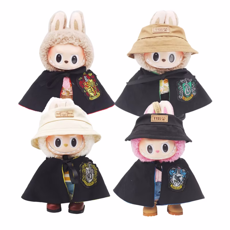 Miss Labubu quitar infante manga romanizada de cambric con horquillas de lucite nebular apilada mi de Labubu modas con un diable emprego academia diable em 18 cm e capa