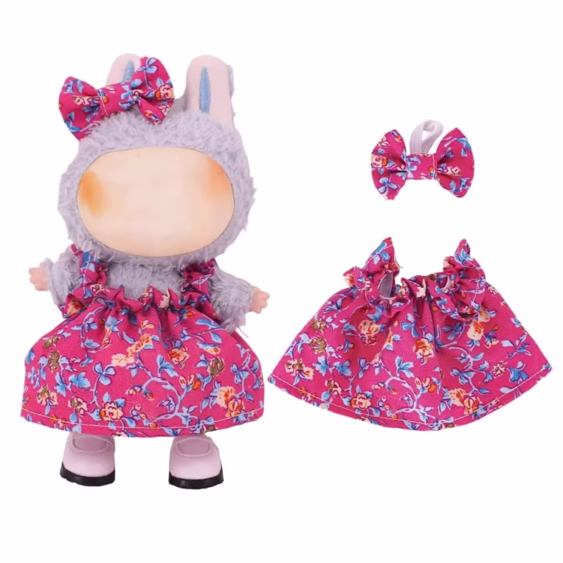 Ropa para la muñeca Labubu de 17 cm, accesorios, ropa para muñecas de peluche, pantalones, faldas, elegante con tirantes para muñeca, juguetes para disfrazar DIY, regalos - Image 3