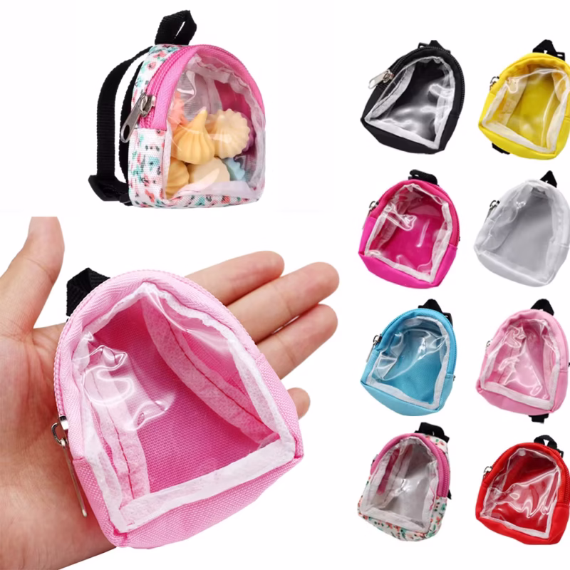 Haks – Mini mochila de PVC transparente para muñeca 1/6, 15-20 cm. Desechables, juguetes para niños, regalos, accesorios de vestuario Labubu. - Image 3