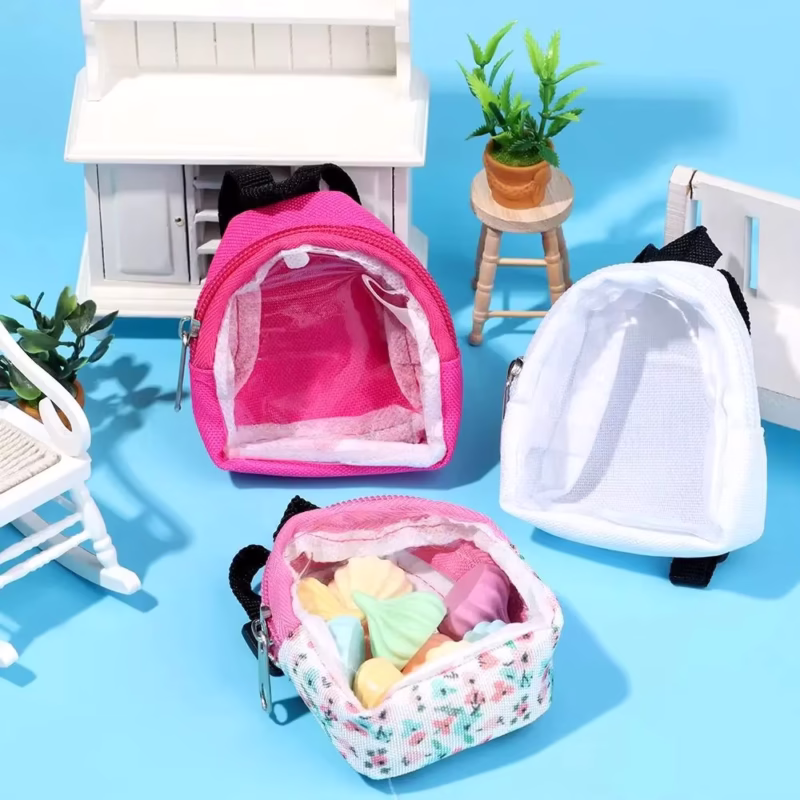 Haks – Mini mochila de PVC transparente para muñeca 1/6, 15-20 cm. Desechables, juguetes para niños, regalos, accesorios de vestuario Labubu. - Image 2