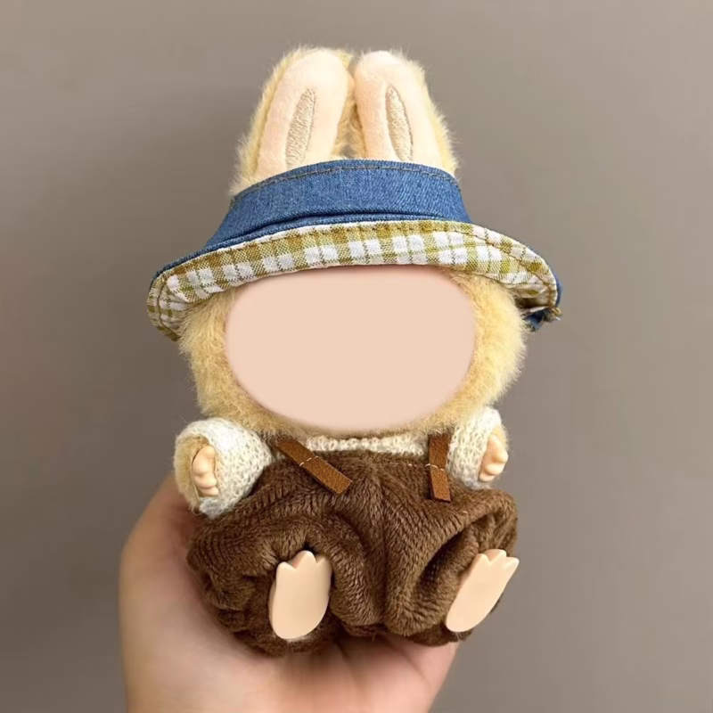 Muñeca Half-generation labubu elegante con atuendo más accesorios, atuendo de peluche, muñeca de 17 cm, ropa de colgante, y una pieza de T5P0 - Image 2