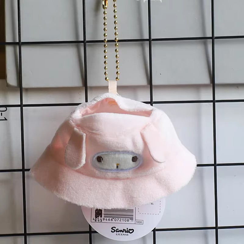 Sombrero de muñeca Sanrio Kuromi con llavero Labubu Kawaii Kuromi Hello Kitty Cinnamoroll suspendido con melodía Cinnamoroll colgante con melodía. adorables adornos para muñeca El Labubu