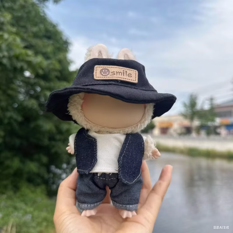 Curado para muñecas Labubu de 17 cm, conjunto de lujo de diseñador, muñecos de peluche para niños, ropa fresca y de moda de Labubu con accesorios de Labubu. - Image 5