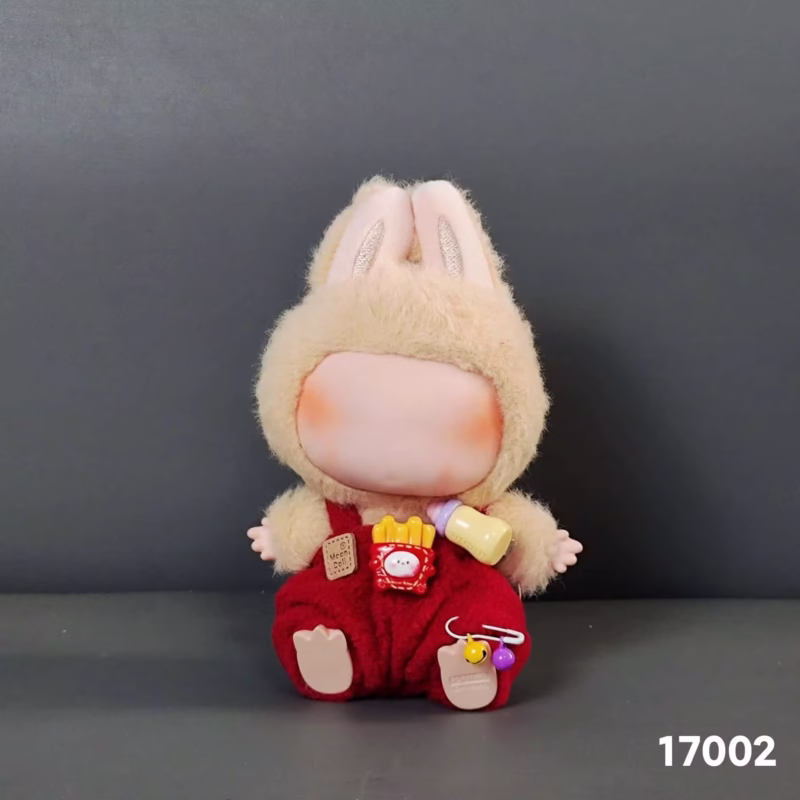 Ropa de regalo para niños a partir de 3 años, ropa para muñecas de 17 cm, ropa elegante para muñecas, monos morados súper suaves con capucha y botellas de forma muñecas - Image 3