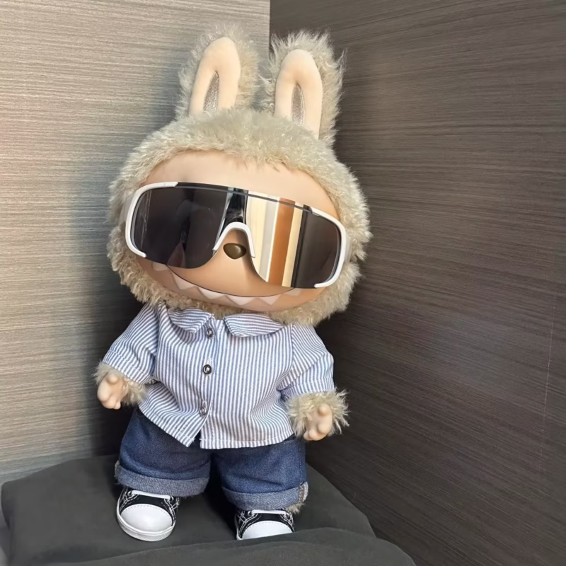 Mejor se ajusta a la muñeca Labubu que mide 38 cm, gafas de sol modernas, muñecas de vinilo, muñecas Zimomo, y los dulces "grandes reyes" de primavera y verano.