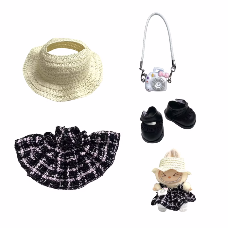 Set de vestido para Labubu V1/V2 17cm: atuendo de diseñador con componentes DIY, vestido mini para muñecas en miniatura y una idea de regalo inteligente - Image 2