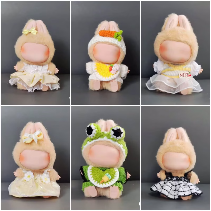 Muñeca mini con cuerpo de felpa de 17 cm, además de conjunto de suéter de Labubu Idol V1 V2 de Corea EXO, regalo. - Image 4