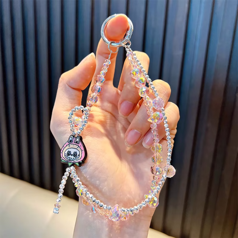 Kawaii Elf Cristal Teléfono Cadena Muñequera Anti Perdida De Teléfono Movil Colgante Llaveros De Joyería Feliz Cumpleaños Regalos Para Niñas - Image 3
