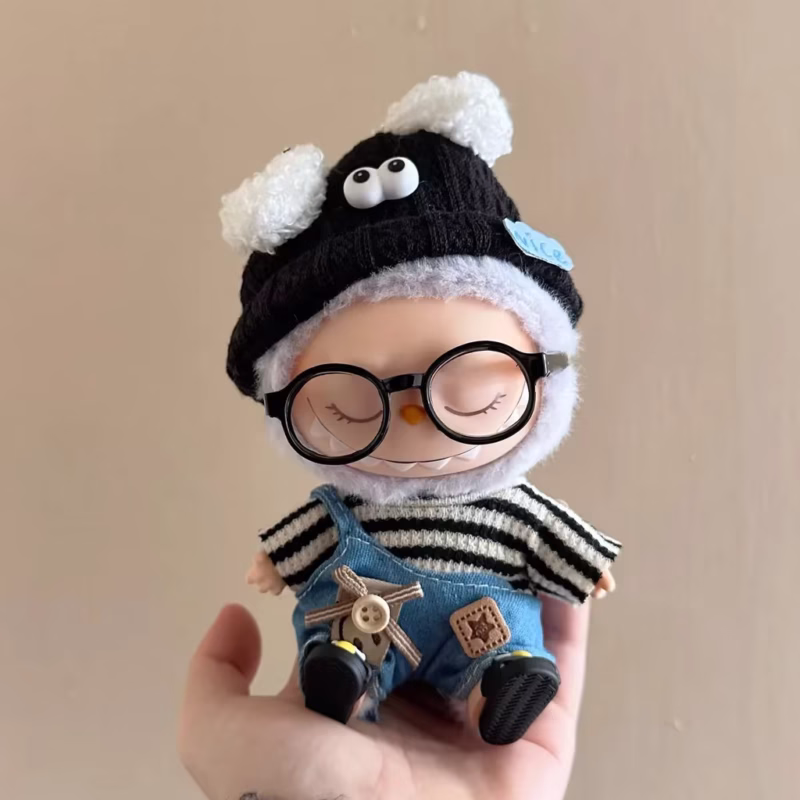 Corea Idol Kpop Exo Labubu accesorios conjunto de rayas atuendo muñeca de 17 cm regalo ojos accesorios para ojos zapatos ropa set