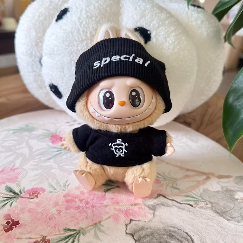 Ropa de moda para muñecas Labubu II Idol para eventos sentados, adorable traje de piel mini, accesorios de ropa Kpop Exo, 17 cm de altura. - Image 3