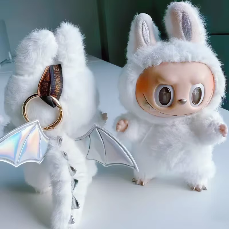 Monstruo emergente Zimomo Labubu serie Ángel transformación de muñecacreativa Labubu serie Ángel transformación de muñecaLabubu serie Ángel transformación de muñeca DIY vinilo suspendido muñeca decoración reproducción juguete regalo navideño para niños