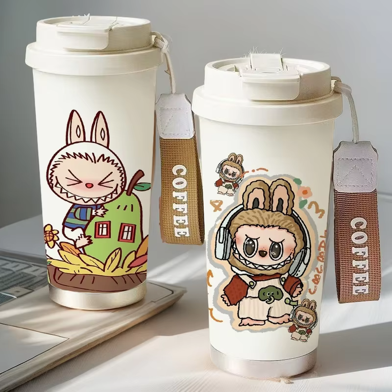 Taza portátil, elegante y bonita para uso en viajes y automóviles para damas, taza pulida para café, ligera y conveniente de usar con garl.