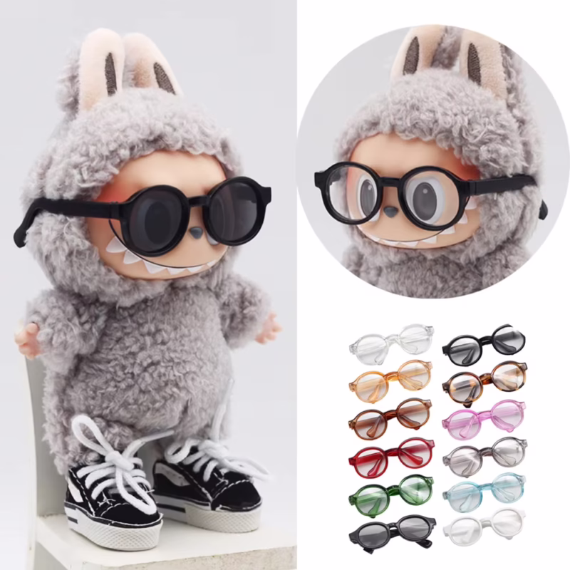 Exo muñeca, Labubu MSD SD de peluche y muñecas BJD en escalas 1/8, 1/6, 1/3 y 1/4 con elegantes gafas de plástico transparente de 6.5 cm.