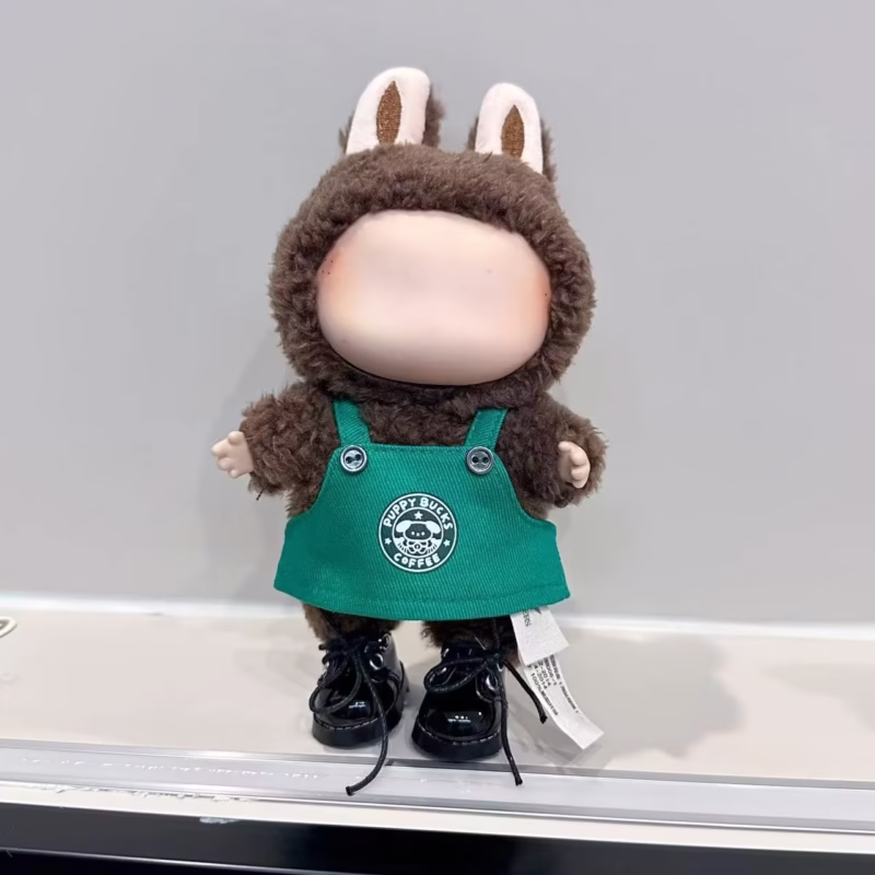 Lafufu-vestimenta para una muñeca de 17cm, complementos para vestir a monstruos, ropa, calzado de café verde de dibujos animados, muñecas de 17cm que pueden ser utilizadas. - Image 3
