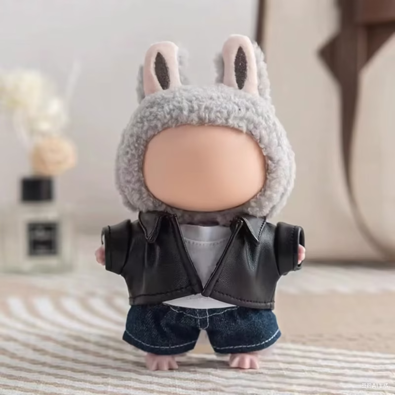 Curado para muñecas Labubu de 17 cm, conjunto de lujo de diseñador, muñecos de peluche para niños, ropa fresca y de moda de Labubu con accesorios de Labubu. - Image 4