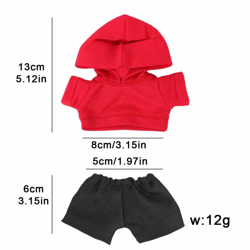 El conjunto de cerdito rosa Labubu trae alegría con la hermosa sudadera con capucha y pantalones a juego para las muñecas Labubu con versiones V1, V2 y V3 de 17 cm - Image 3