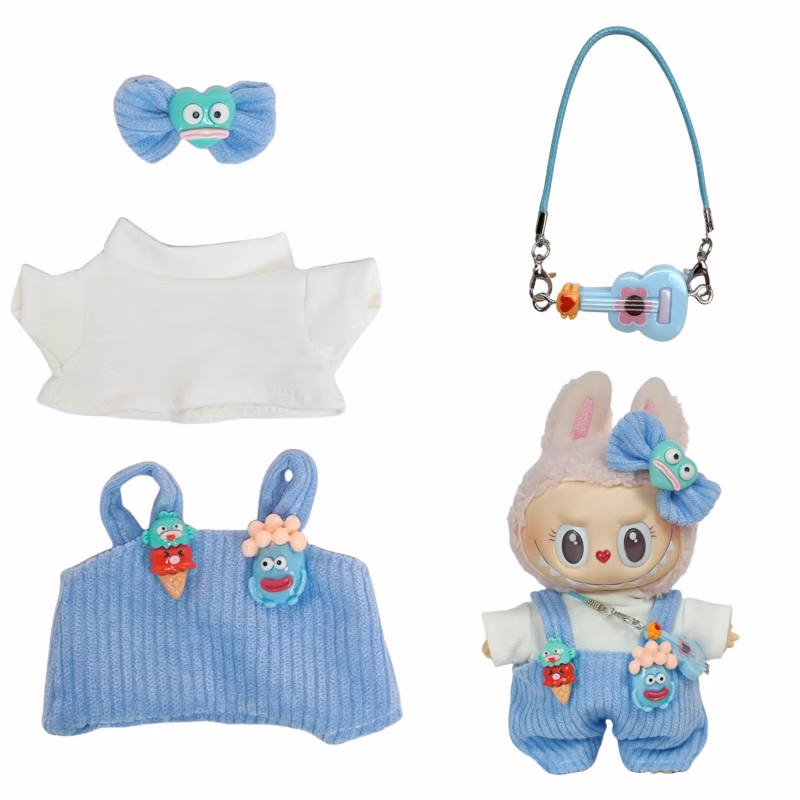 Llavero de Caja Sorpresa de 17 cm con atuendo de Labubu con figura de Labubu de 17 cm: Adorable muñeca de cono de helado para muñeca Labubu - Image 3