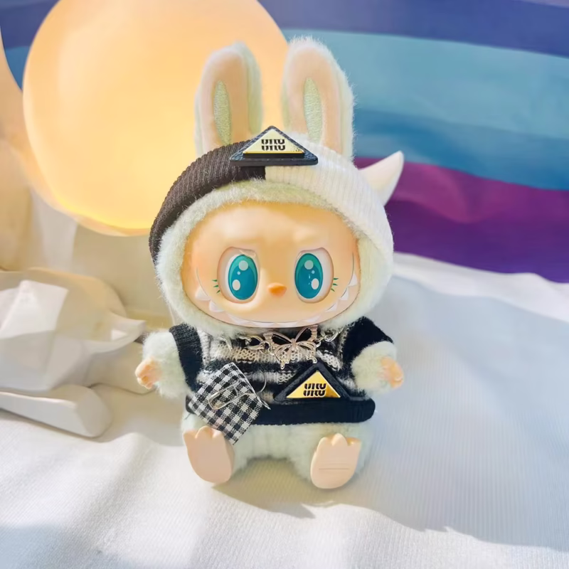 El atuendo diseñado para el evento "Sitting Party" junto con la muñeca Idol Labubu I II Kpop Exo Corea de 17 cm de altura. Agregue un traje polar frío de Kpop Exo a la muñeca - Image 3