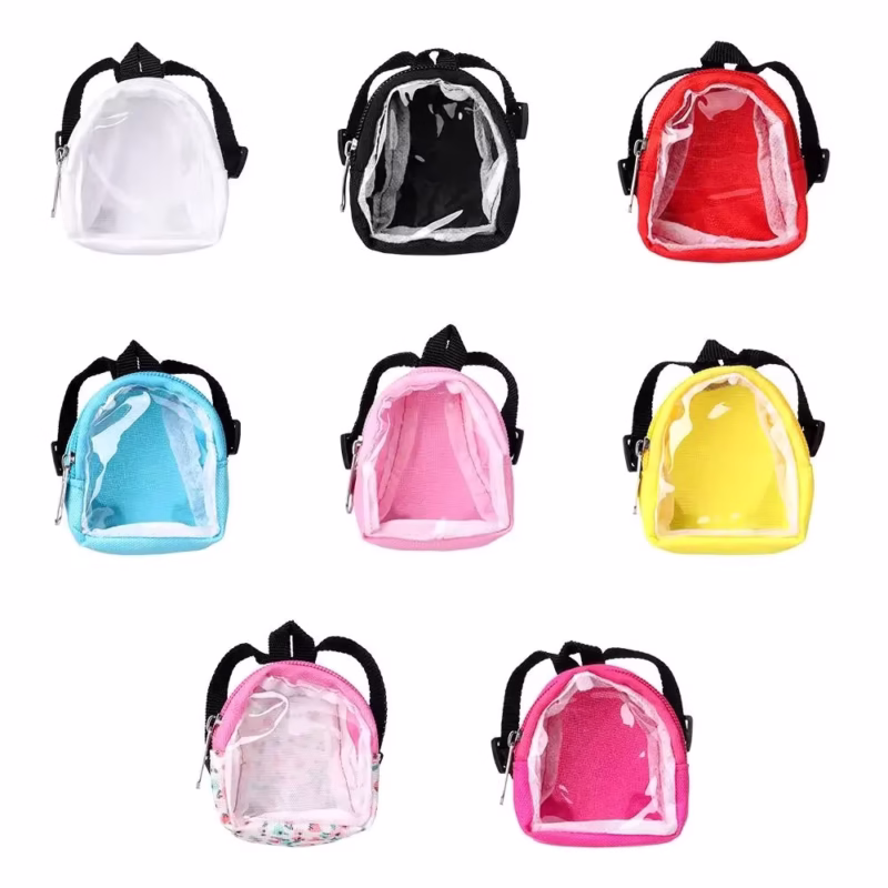 Haks – Mini mochila de PVC transparente para muñeca 1/6, 15-20 cm. Desechables, juguetes para niños, regalos, accesorios de vestuario Labubu. - Image 4