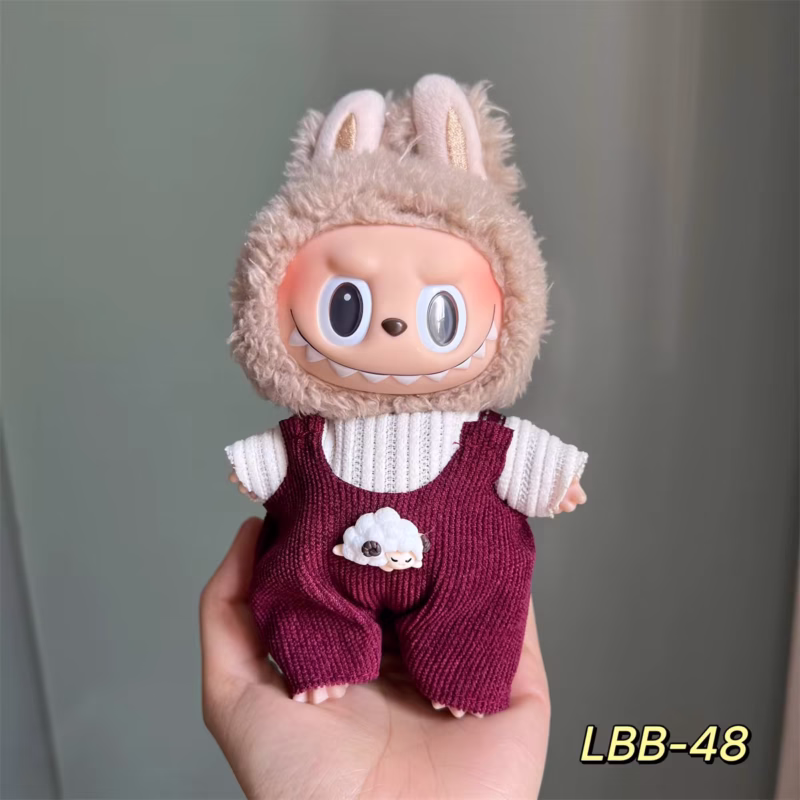 41 variedades para el juego de ropa de muñecas Labubu Mini de 15 cm y 17 cm con sombrete, ropa de muñecas Labubu II, y accesorios para muñecas cultivo sentada P - Image 2