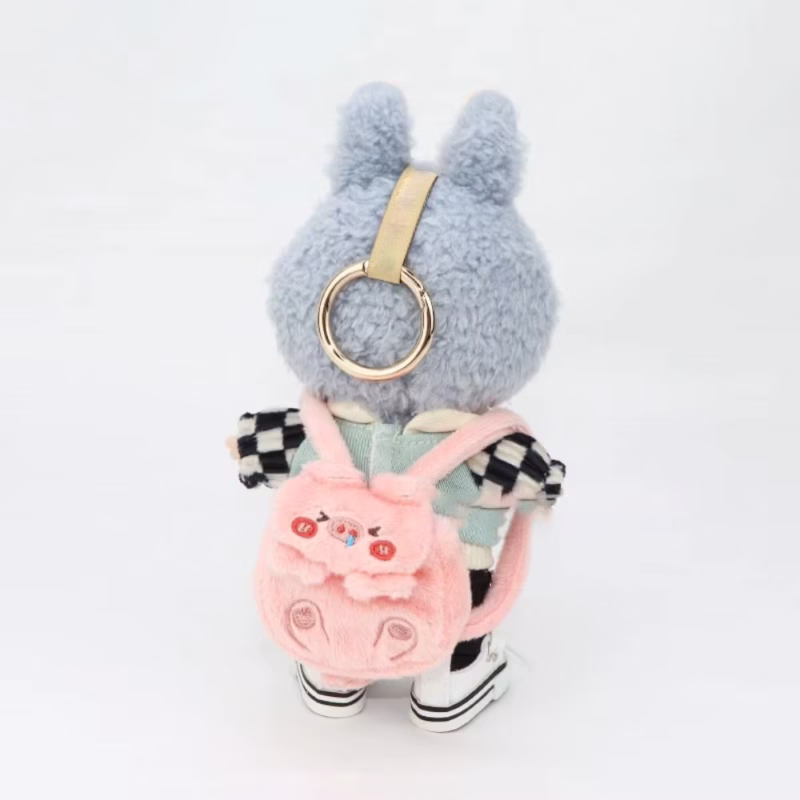 Accesorios de ropa para muñecas Labubu Animal Style de 17Cm con mochila artesanal de reemplazo, así como mochilas de muñeca a juego hechas a mano