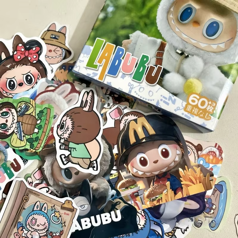 Adorable dibujo caricaturesco. Rabbu Anime cuenta con una pegatina de Rabbu Anime bidimensional bastante creativa. Kawaii DIY Graffiti a prueba de agua
