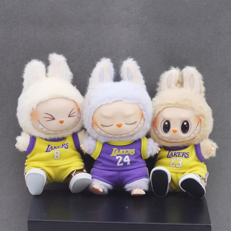 Conjunto de baloncesto de tela No.10 para Labubu de 17 cm V1V2. Muñeca Labubu, ropa de muñeca de vinilo colgante, ropa deportiva, regalo para niños. - Image 2