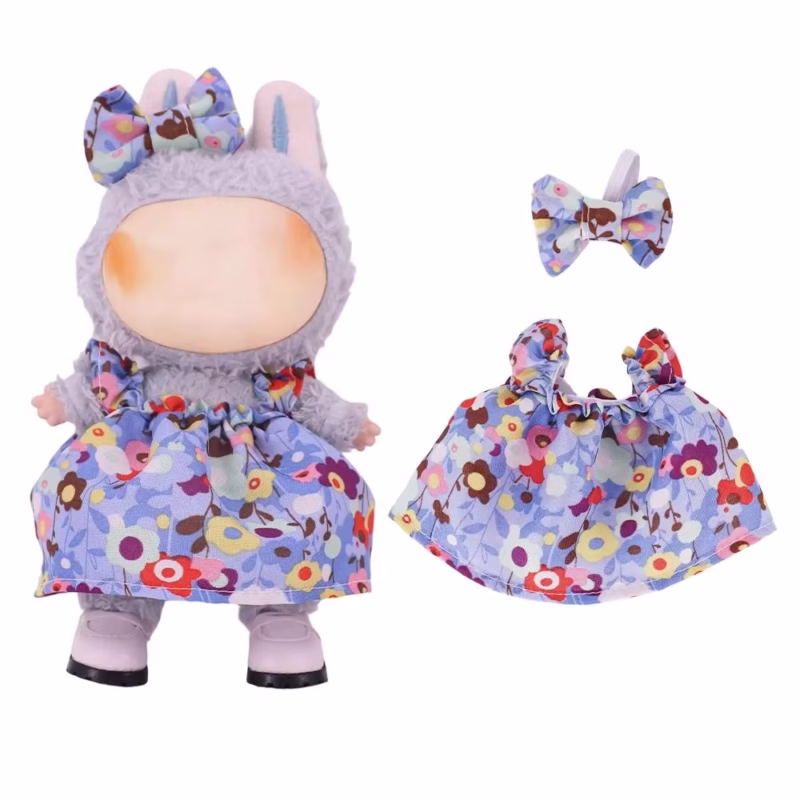 Ropa para la muñeca Labubu de 17 cm, accesorios, ropa para muñecas de peluche, pantalones, faldas, elegante con tirantes para muñeca, juguetes para disfrazar DIY, regalos - Image 4