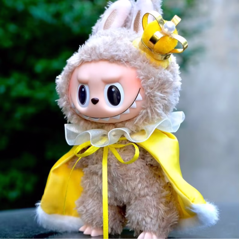 Ropa de muñeca Labubu, accesorios de disfraz de monstruo, ropa de muñeca hecha a mano regalo para niños, chal de la Corona del Rey y la Reina V1 V2 V3, de uso removible