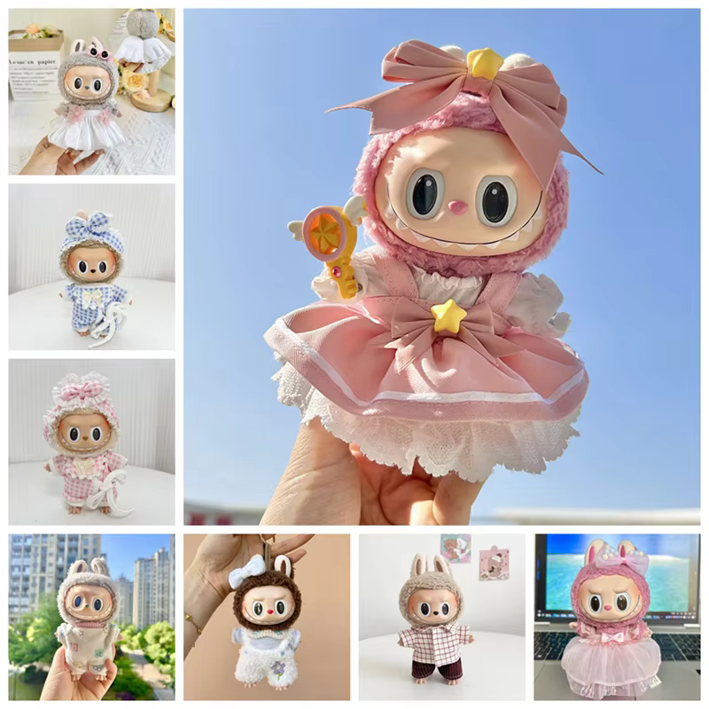 Mini Ropa Para Muñecas De Peluche Exo Labubu Idol Ropa Puli Tops Jeans 17cm Ropa De Muñeca A Mano Para Niños Como Regalos