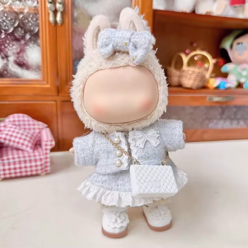 Completo con traje labubu encantador de 17 cm, vestido de lujo, vestimenta para muñecas de peluche, falda, accesorios de ropa, girl cosplay - Image 2