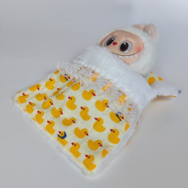 Juego de cama Labubu para muñecas de 17 cm, mini almohada y manta de lino, colección de accesorios para muñecas Kawaii, regalo - Image 2