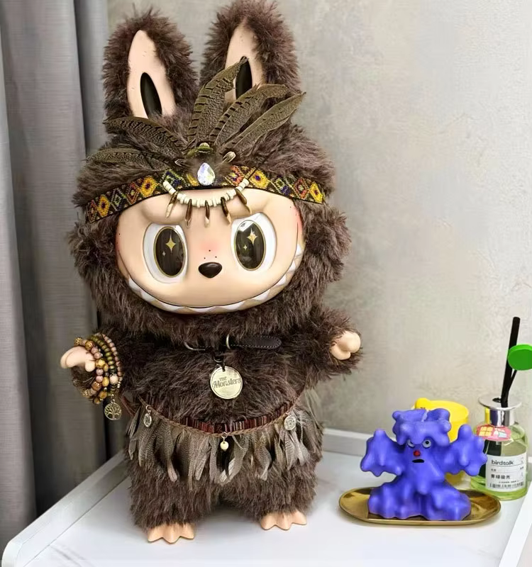 Nueva muñeca de 58 cm ‘Ángel Zimomo’ y nuevo vestido de encaje hecho a mano 'Labubu' con cuello y corona de flores de anillo de diamante como regalo para la muñeca Zimomo de 58 cm.