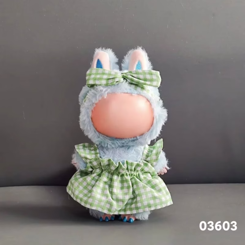 Conjunto DIY para Accesorios Labubu – Muñeca Macarón Sentada y Charms de Vinilo para Regalo de Celebración Elegante