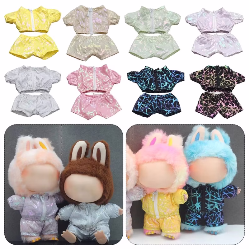 Vestido de muñeca 17CM, accesorios, Labubu ropa de repuesto, chaqueta de protección solar para muñeca 10 cm de algodón, vestimenta, juguetes