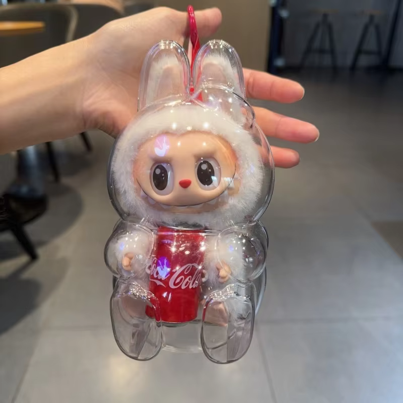 LABUBU Ququ Serie de Coca-Cola Protector transparente para muñeca Antipolvo Protector para ropa infantil