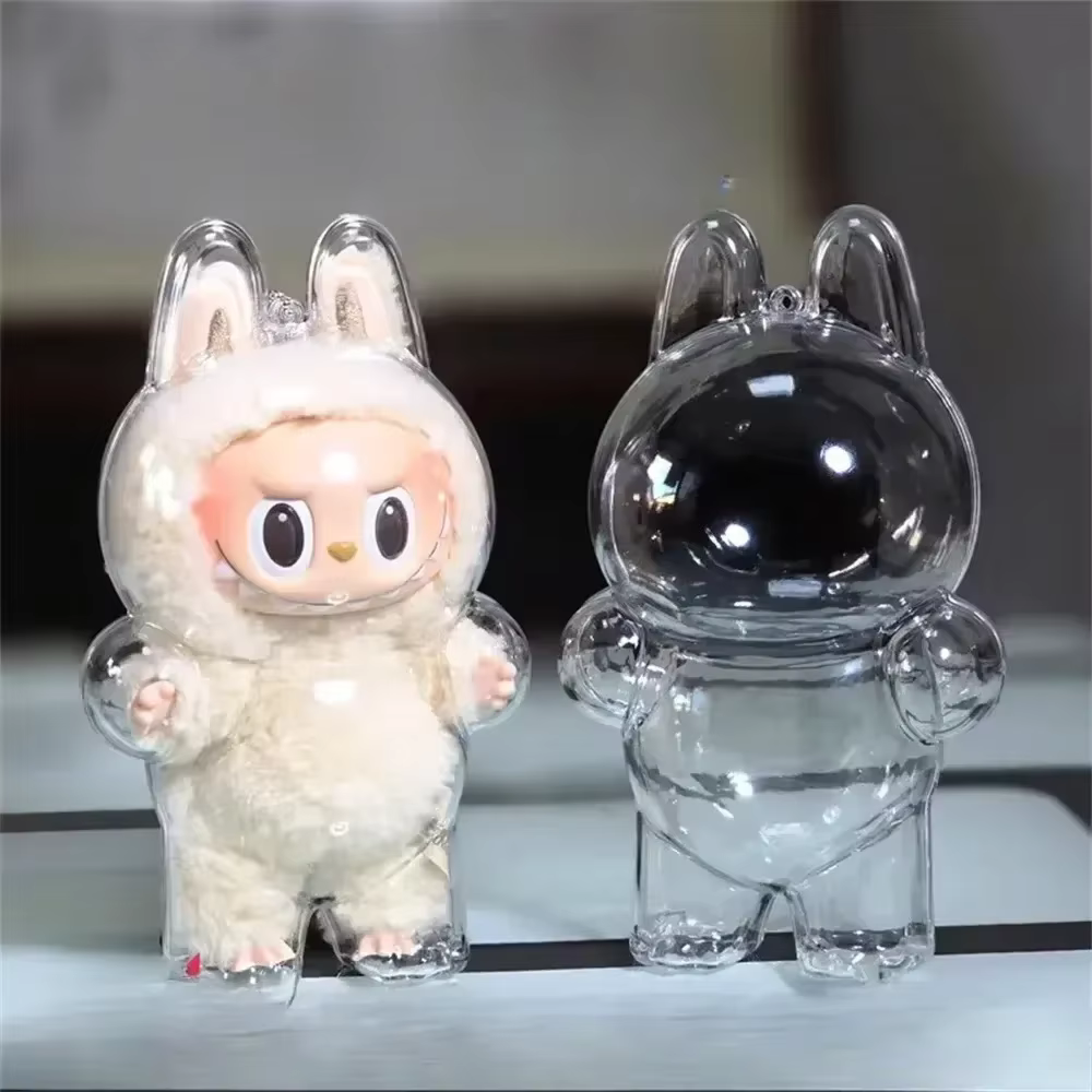 Caja organizadora de protección de acrílico para Labubu Korea Kpop V1 V2 caja de muestra transparente, bolsa para muñecas de gran tamaño - Image 4