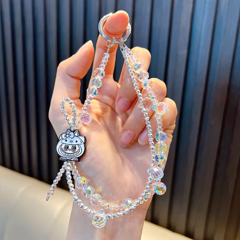 Kawaii Elf Cristal Teléfono Cadena Muñequera Anti Perdida De Teléfono Movil Colgante Llaveros De Joyería Feliz Cumpleaños Regalos Para Niñas - Image 5
