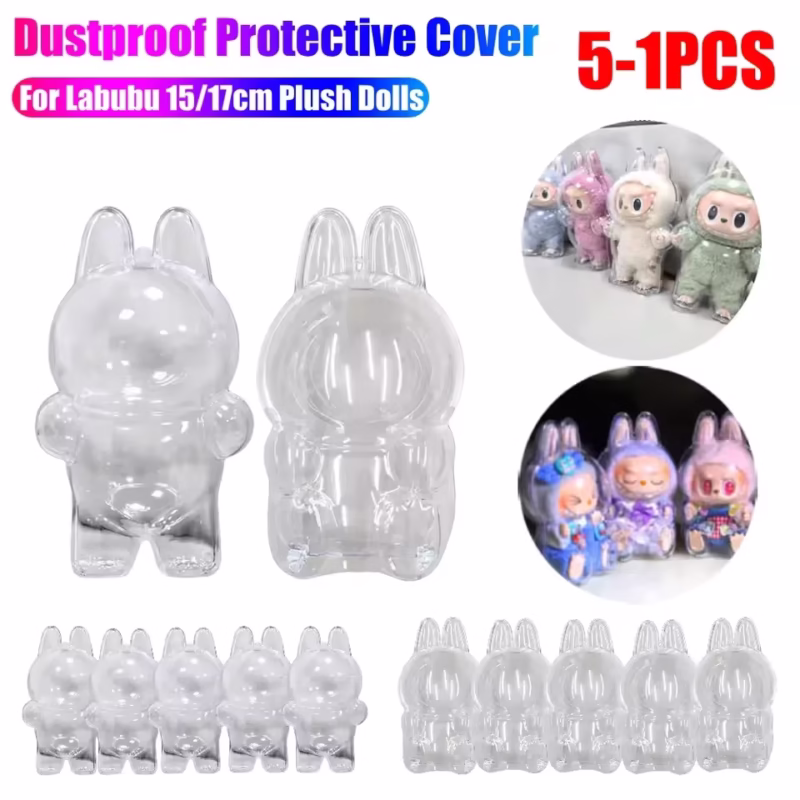 5 unidades PopMart Monster Labubu V1 V2 5 5 Sit Party carcasa transparente para 5 cosplay, 5 luego 5 de accesorios para 5 PopMart Monster Labubu V1 V2 Sit Party 5. 1 unidad