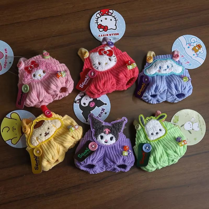 Ropa para muñeca Labubu, encantadores overoles, ropa de muñeca Sanrio Kuromi Cinnamoroll, ropa de algodón para muñecas de 17 cm, regalos para niños